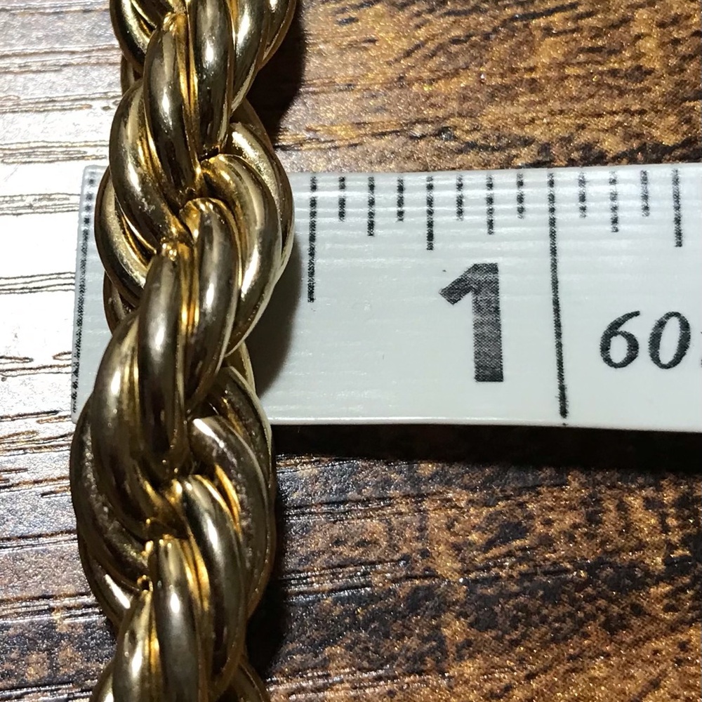 Thick Gold-Tone Rope Twist Chain Necklace - Picture 8 of 8